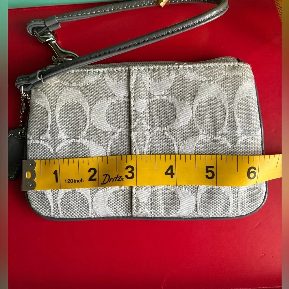 Coach Silver Signature Wristlet